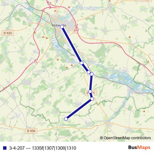 3-4-207 bus Line Map