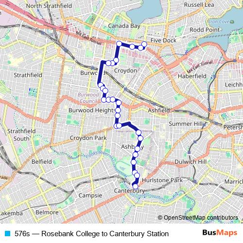 576s bus Line Map
