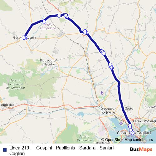 Linea 219 bus Line Map