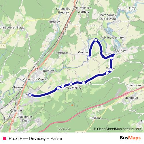 Proxi F bus Line Map