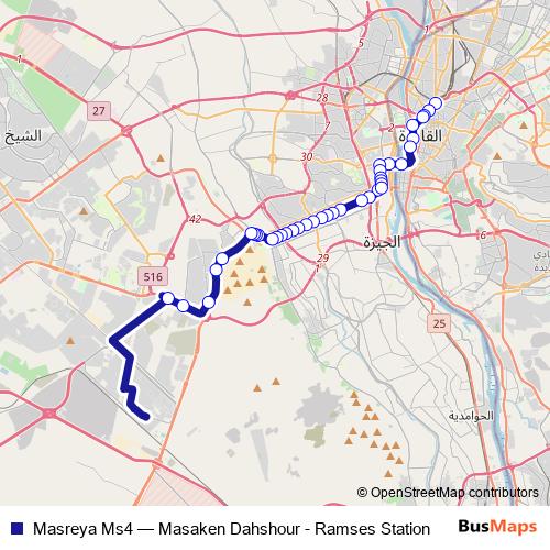 Masreya Ms4 bus Line Map