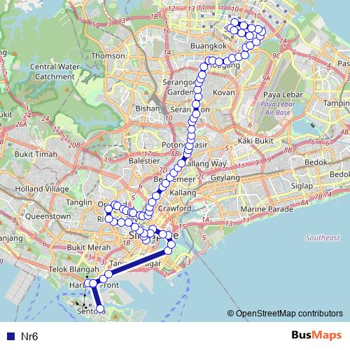 Nr6 bus Line Map