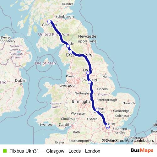 Flixbus Ukn31 bus Line Map