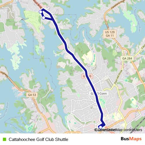 Cattahoochee Golf Club Shuttle bus Line Map