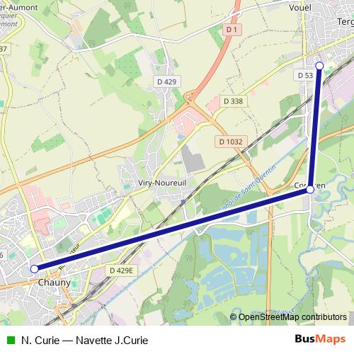 N. Curie bus Line Map