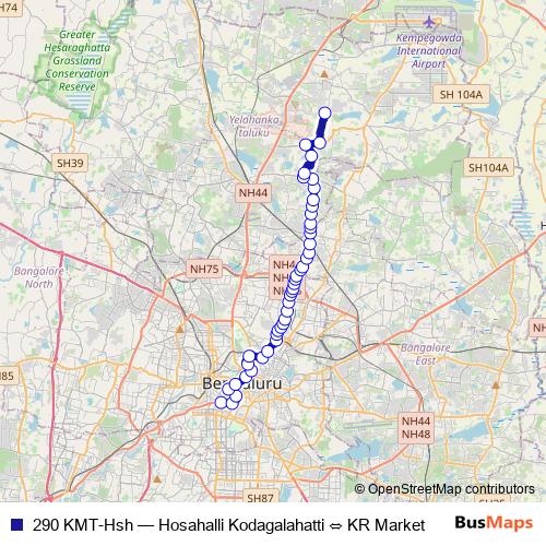 290 KMT-Hsh bus Line Map