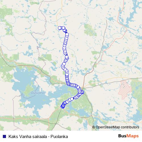 Kaks Vanha sairaala - Puolanka bus Line Map