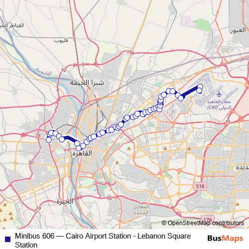 Minibus 606 bus Line Map