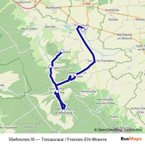 55efresnes16 bus Line Map