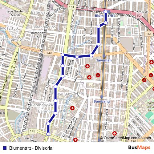 Blumentritt - Divisoria bus Line Map