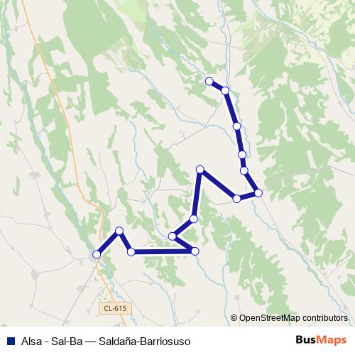 Alsa - Sal-Ba bus Line Map