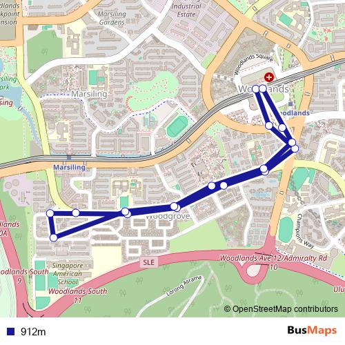 912m bus Line Map