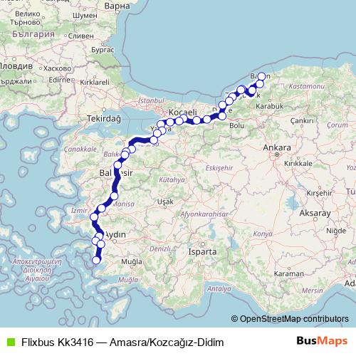Flixbus Kk3416 bus Line Map