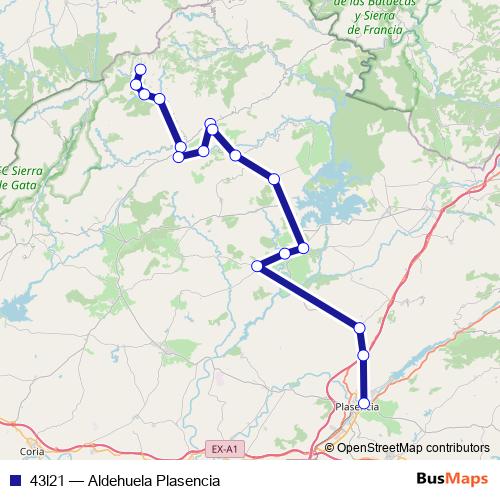 43l21 bus Line Map