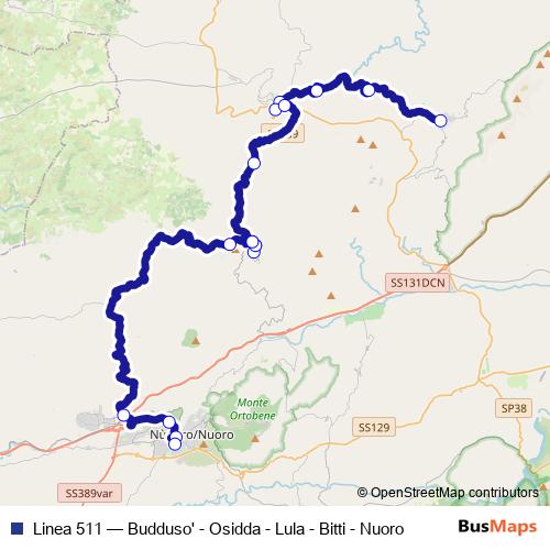 Linea 511 bus Line Map