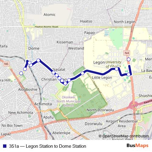 351a bus Line Map