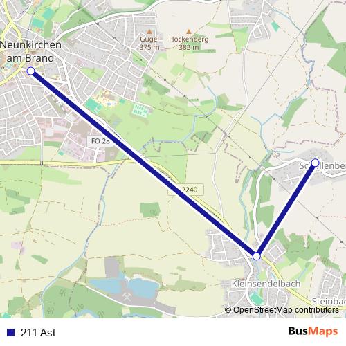 211 Ast bus Line Map