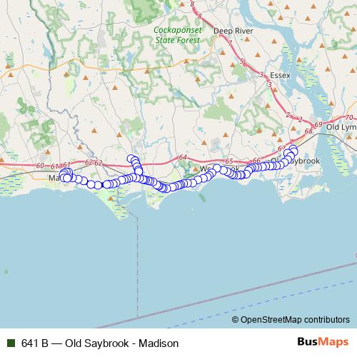 641 B bus Line Map