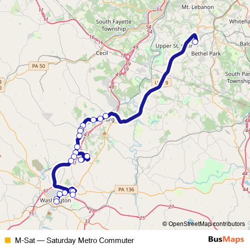 M-Sat bus Line Map