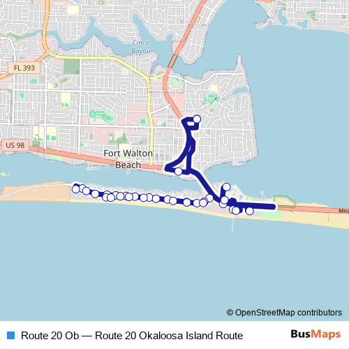 Route 20 Ob bus Line Map
