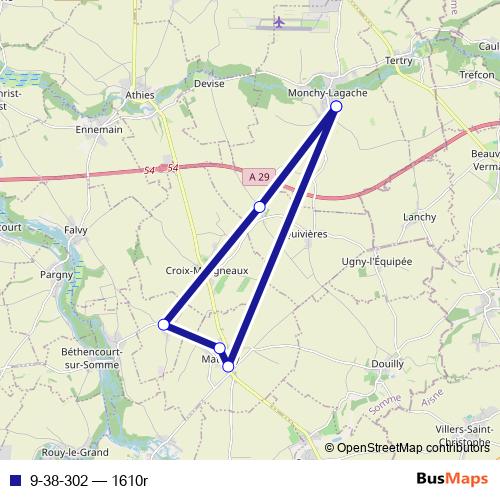 9-38-302 bus Line Map