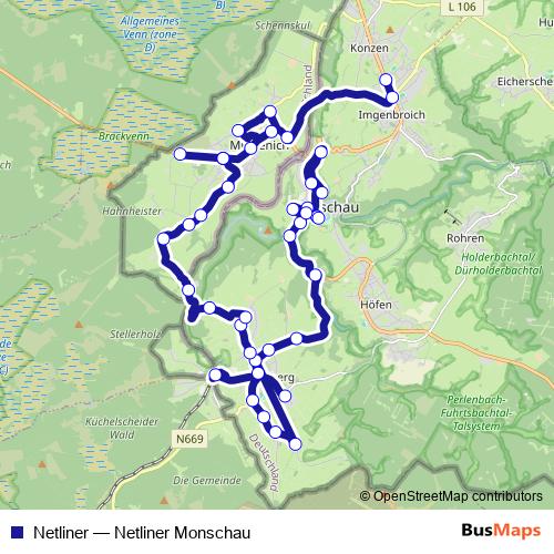Netliner bus Line Map