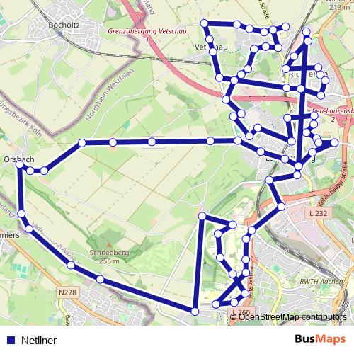 Netliner bus Line Map