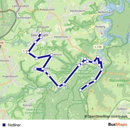 Netliner bus Line Map