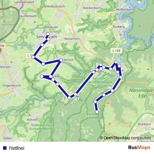 Netliner bus Line Map