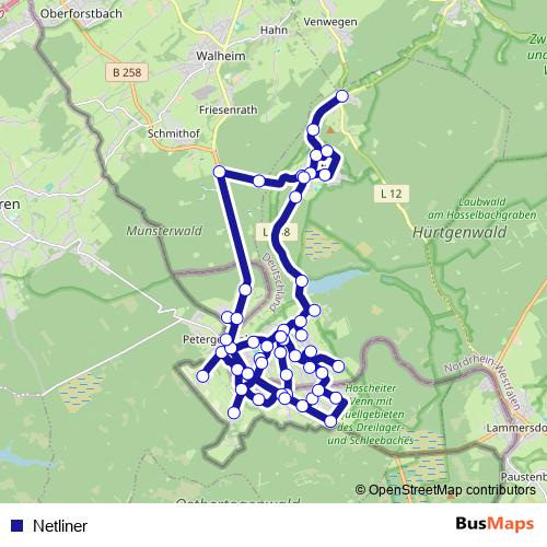 Netliner bus Line Map