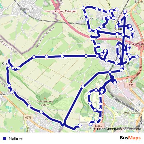 Netliner bus Line Map