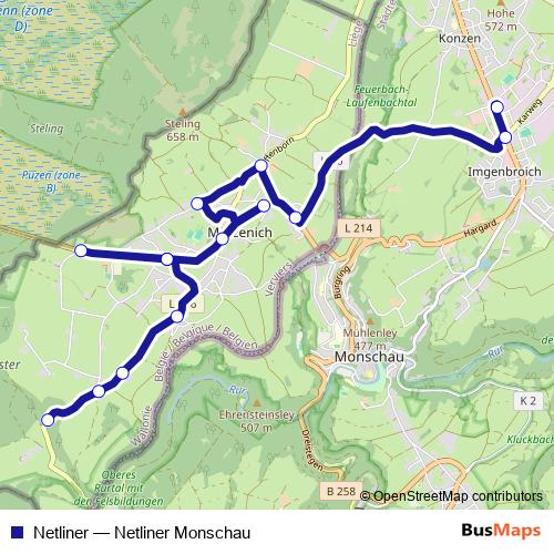Netliner bus Line Map