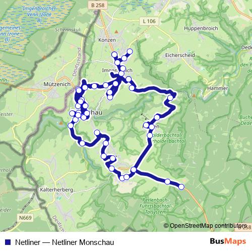 Netliner bus Line Map