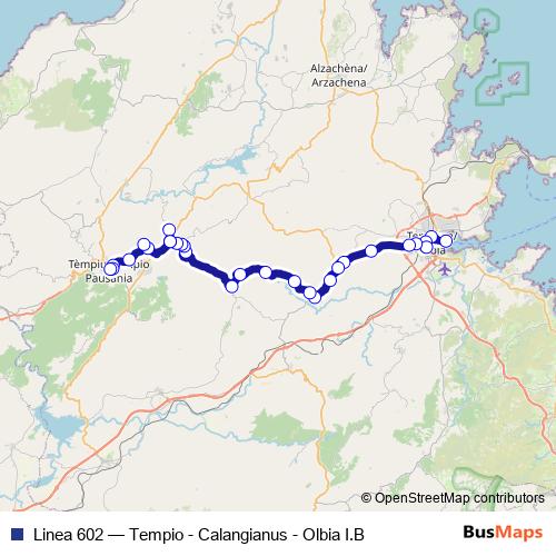Linea 602 bus Line Map