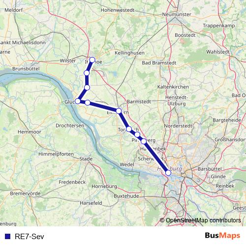 RE7-Sev bus Line Map