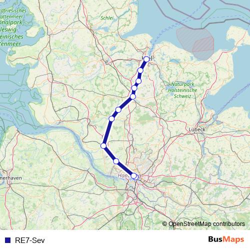 RE7-Sev bus Line Map