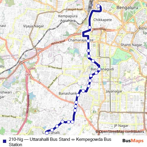 210-Ng bus Line Map