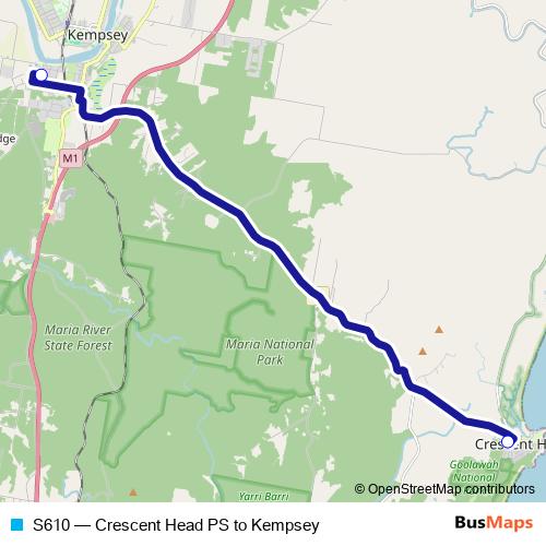 S610 bus Line Map