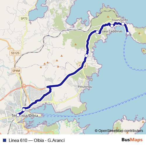 Linea 610 bus Line Map