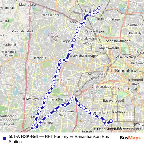 501-A BSK-Belf bus Line Map