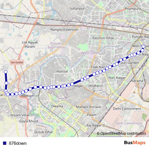 876down bus Line Map