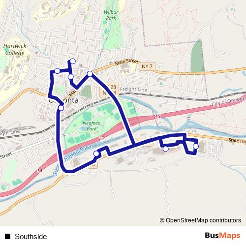 Southside bus Line Map