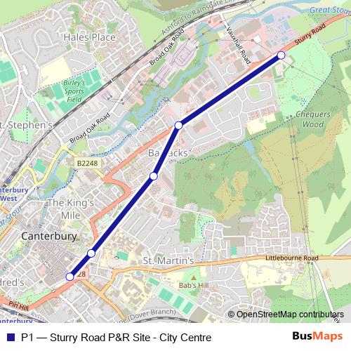 P1 bus Line Map