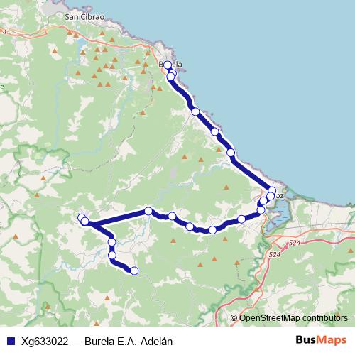 Xg633022 bus Line Map