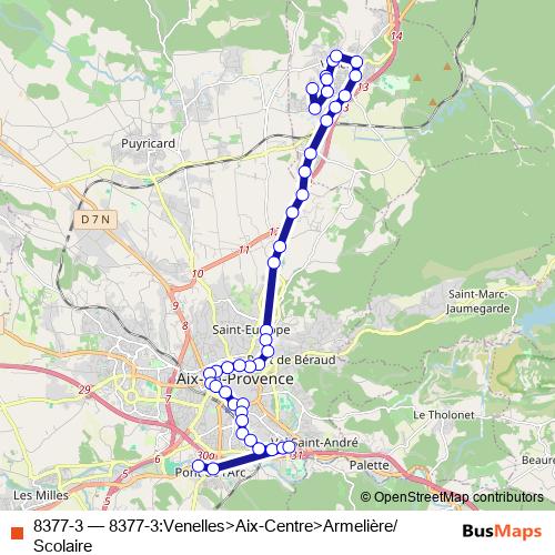 8377-3 bus Line Map