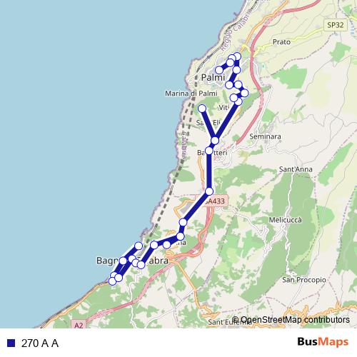 270 A A bus Line Map
