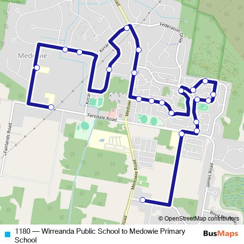 1180 bus Line Map