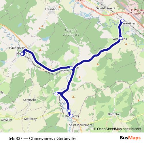 54s837 bus Line Map