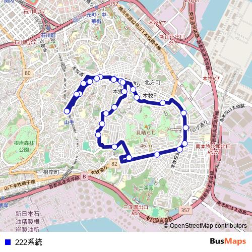 222계통 bus Line Map