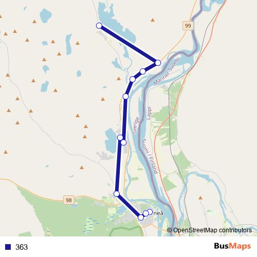 363 bus Line Map